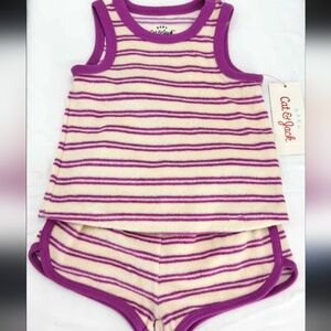 Cat & Jack Lavender and Cream Striped Baby Top